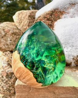 SH234 Maple & Green Resin $225 at Hunter Wolff Gallery